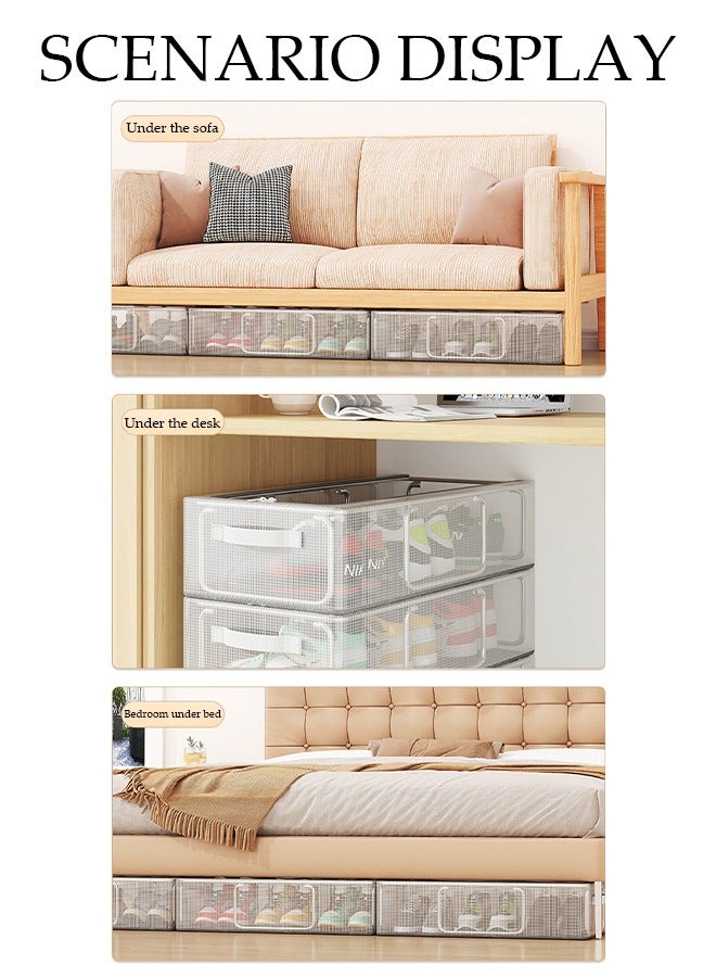 DUNISO 5-Pack Under Bed Shoe Storage Organizer, Sturdy Underbed Shoe Container Box Storage With Sturdy and Breathable Materials for Sneakers, Clothes, Toys, Great Space Saver for Your Closet - Image 2