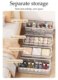 DUNISO 5-Pack Under Bed Shoe Storage Organizer, Sturdy Underbed Shoe Container Box Storage With Sturdy and Breathable Materials for Sneakers, Clothes, Toys, Great Space Saver for Your Closet  - Image 3