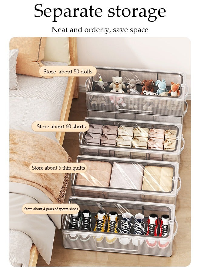 DUNISO 5-Pack Under Bed Shoe Storage Organizer, Sturdy Underbed Shoe Container Box Storage With Sturdy and Breathable Materials for Sneakers, Clothes, Toys, Great Space Saver for Your Closet - Image 3