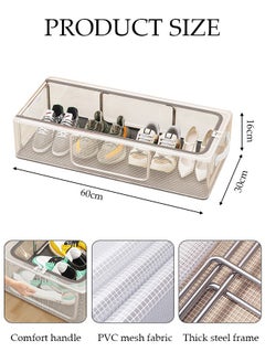 DUNISO 5-Pack Under Bed Shoe Storage Organizer, Sturdy Underbed Shoe Container Box Storage With Sturdy and Breathable Materials for Sneakers, Clothes, Toys, Great Space Saver for Your Closet  - Image 4