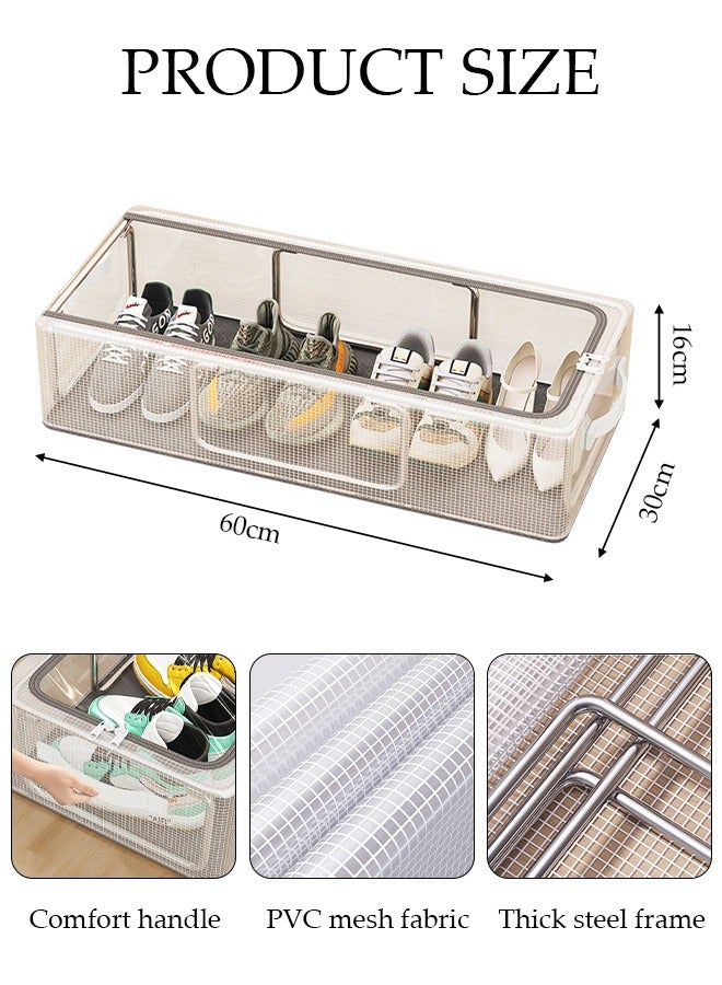 DUNISO 5-Pack Under Bed Shoe Storage Organizer, Sturdy Underbed Shoe Container Box Storage With Sturdy and Breathable Materials for Sneakers, Clothes, Toys, Great Space Saver for Your Closet - Image 4
