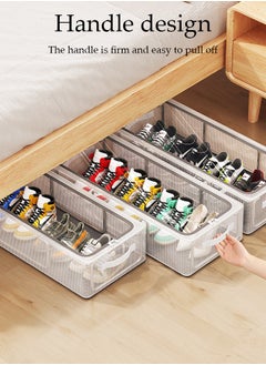 DUNISO 5-Pack Under Bed Shoe Storage Organizer, Sturdy Underbed Shoe Container Box Storage With Sturdy and Breathable Materials for Sneakers, Clothes, Toys, Great Space Saver for Your Closet  - Image 5