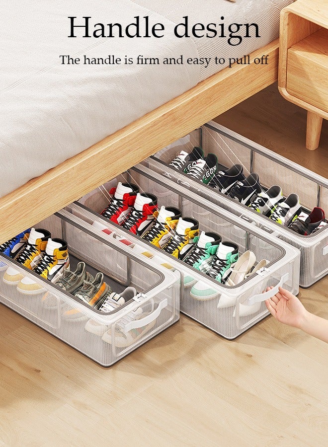 DUNISO 5-Pack Under Bed Shoe Storage Organizer, Sturdy Underbed Shoe Container Box Storage With Sturdy and Breathable Materials for Sneakers, Clothes, Toys, Great Space Saver for Your Closet - Image 5