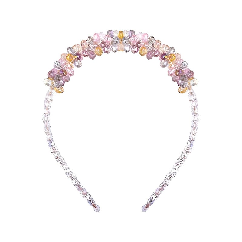 AMBEVILLA AMBEVILLA Multicolored Stones Flower Hair Bands Stylish Headwear for Women Girls Children and Teenagers Trendy Floral Design Comfortable and Adjustable Fit Casual and Special Occasion Wedding Bridal Shower Party Hair Accessories Pack of 2 - Image 4