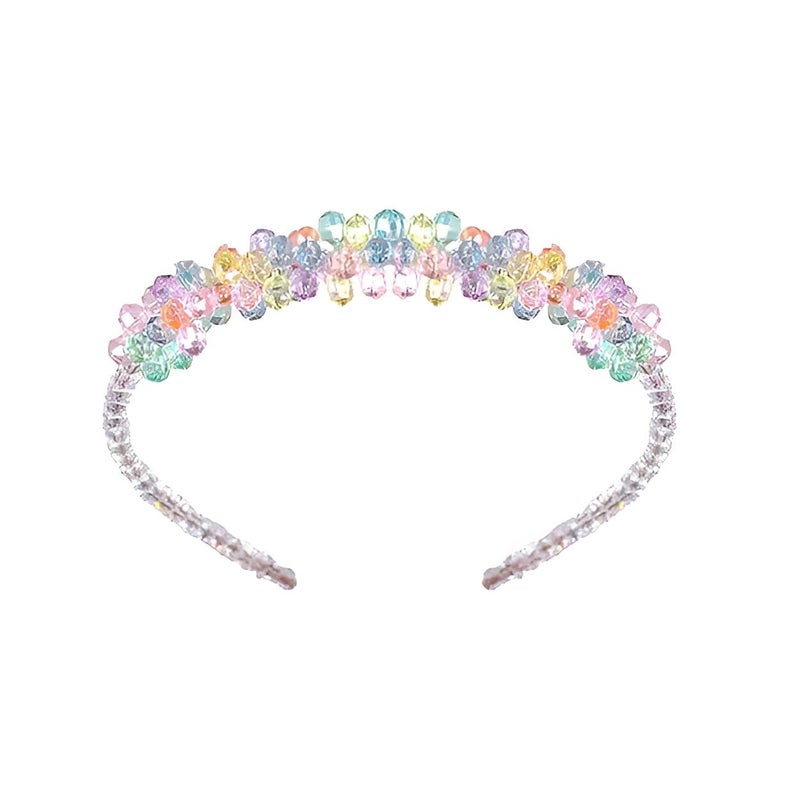 AMBEVILLA AMBEVILLA Multicolored Stones Flower Hair Bands Stylish Headwear for Women Girls Children and Teenagers Trendy Floral Design Comfortable and Adjustable Fit Casual and Special Occasion Wedding Bridal Shower Party Hair Accessories Pack of 2 - Image 5