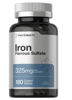 Horbäach Iron Ferrous Sulfate 325mg 180 Count 6 Months supply  - Image 1