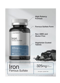 Horbäach Iron Ferrous Sulfate 325mg 180 Count 6 Months supply  - Image 3