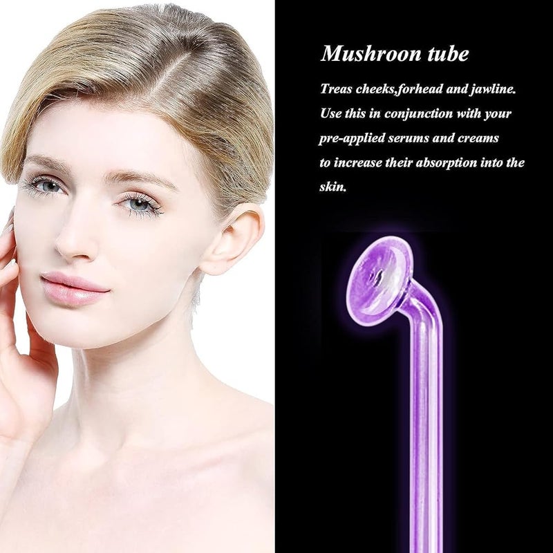 Elitzia Spare Parts Mushroom for Handheld HIF Facial Hair Device Facial Care Orange Purple Blue Color Glass Tube Electrode Elitzia ETJX0066 (Purple) - Image 4