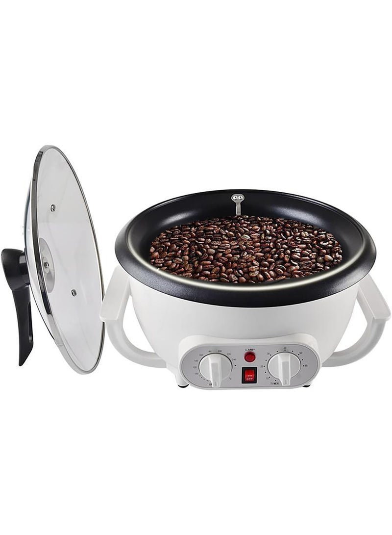 MHR Coffee Roaster 800W Electric Machine, Home Coffee Bean Roaster with Adjustable Temperature, Non-Stick Pan & Transparent Lid, Easy Coffee Roasting at Home - Image 1
