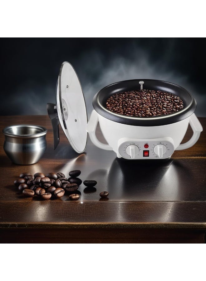 MHR Coffee Roaster 800W Electric Machine, Home Coffee Bean Roaster with Adjustable Temperature, Non-Stick Pan & Transparent Lid, Easy Coffee Roasting at Home - Image 3