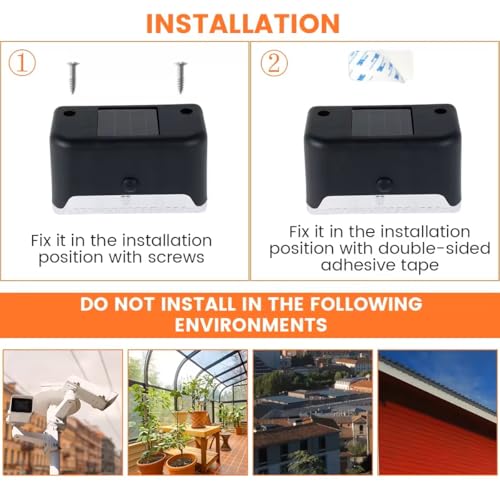 BRITSPEAR Plastic Waterproof LED Solar Powered Deck Stair Outdoor Light for Railing, Wall Garden,Pathway, Backyard, Patio, and Balcony Decoration (16) - Image 3