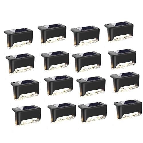 BRITSPEAR Plastic Waterproof LED Solar Powered Deck Stair Outdoor Light for Railing, Wall Garden,Pathway, Backyard, Patio, and Balcony Decoration (16) - Image 1