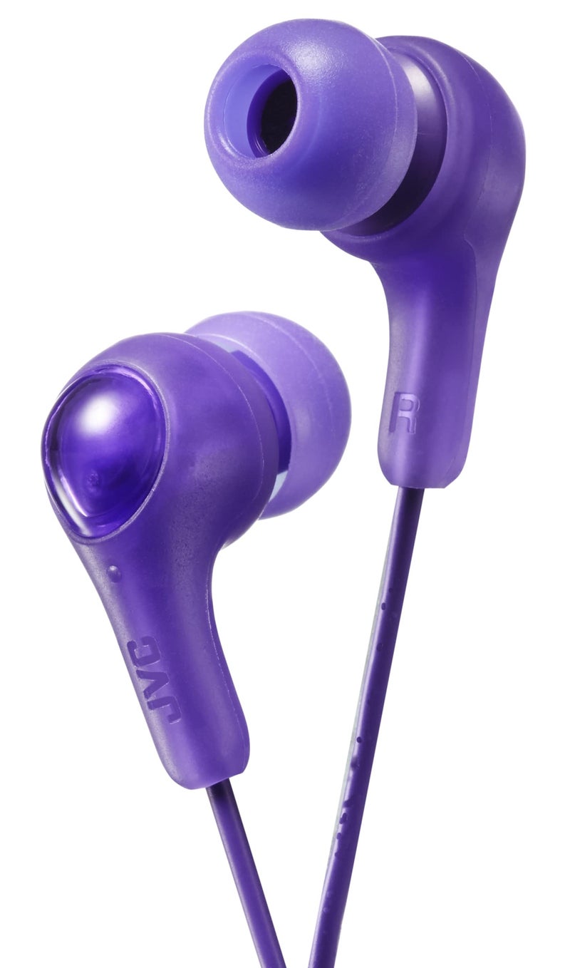 JVC Gumy in Ear Earbud Headphones, Powerful Sound, Comfortable and Secure Fit, Silicone Ear Pieces S/M/L - HAFX7V Purple, Small - Image 1
