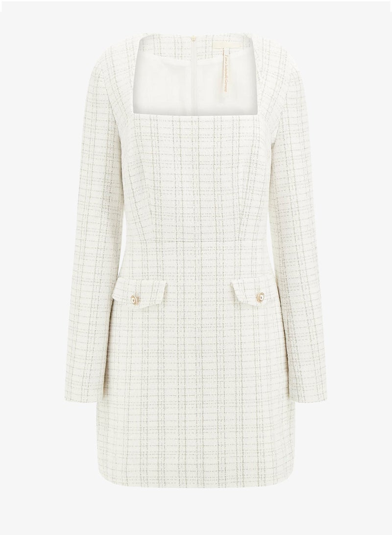 GUESS Long Sleeve Sandra Tweed Mini Dress - Image 5
