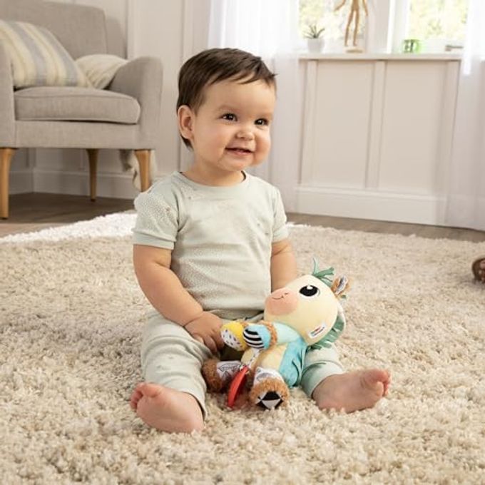 Lamaze Carson Clydesdale Horse Clip On Stroller Toy Baby Sensory Toys with Crinkle and Chime Sounds Includes Clip for On-The-Go Stroller or Car Seat Play Ages 0 Months and Up - Image 3