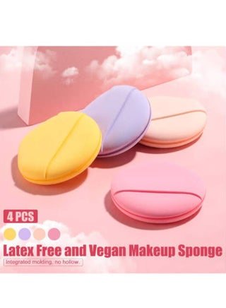 4 PCS Foundation Sponge Blender Sponge for Liquid, Cream, And Powder (Pink/Rose Red/Yellow/Purple) - view 4