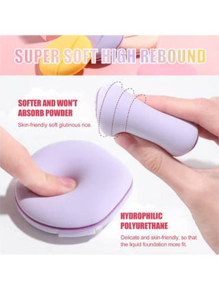 4 PCS Foundation Sponge Blender Sponge for Liquid, Cream, And Powder (Pink/Rose Red/Yellow/Purple) - view 2
