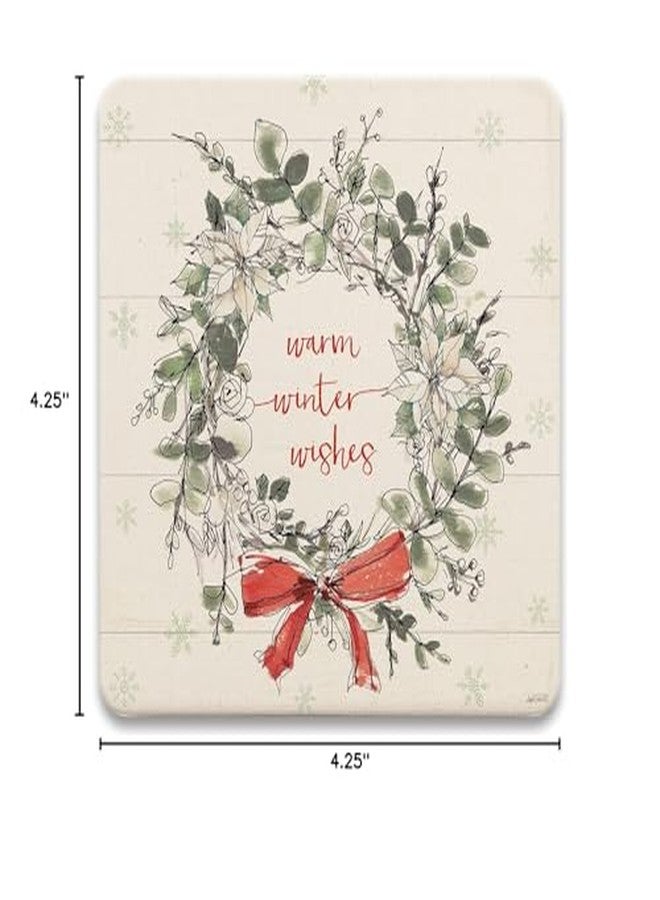 كوستر ستون مجموعة قواعد أكواب ماصة من كوسترستون للمشروبات، تصميم عصري مستوحى من أجواء المزرعة في عيد الميلاد الرابع - Image 2