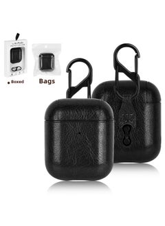 For Apple Bluetooth Headset Protective Case Airpods Pro Leather Case AppleAirpods432 Generation Headphone Case-Color:Black Back Buckle-Applicable Model:Airpods 4 Bags