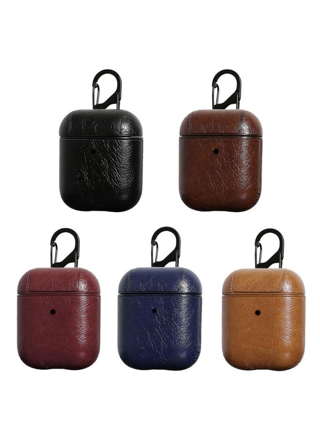 Generic - For Apple Bluetooth Headset Protective Case Airpods Pro Leather Case AppleAirpods432 Generation Headphone Case-Color:Black Back Buckle-Applicable Model:Airpods 4 Bags - Image 1