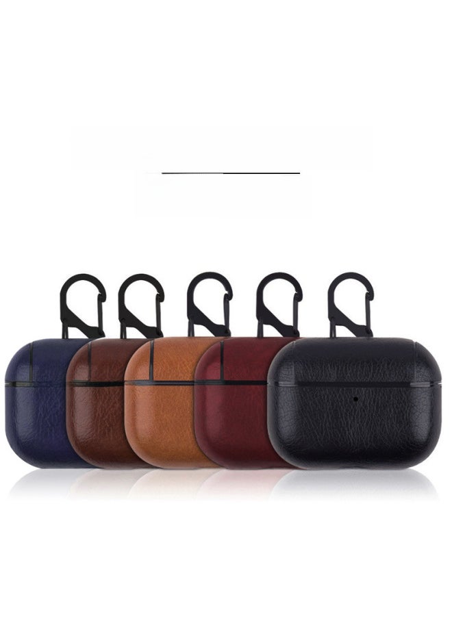 Generic - For Apple Bluetooth Headset Protective Case Airpods Pro Leather Case AppleAirpods432 Generation Headphone Case-Color:Black Back Buckle-Applicable Model:Airpods 4 Bags - Image 1