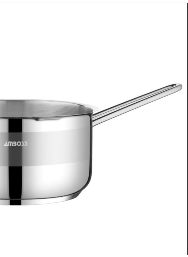 AMBOSS 18/10 Stainless Steel Saucepan with Long Handle | 16cm | 1.8L Capacity | Versatile | Suitable for all types of hobs and dishwashers - Image 4