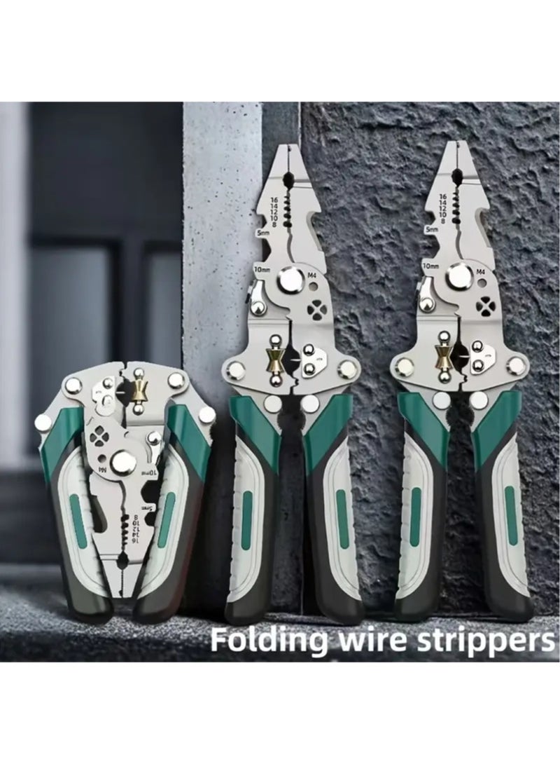 Collapsible Wire Stripping Pliers - Multi-Function Electrician Tool  - Image 4