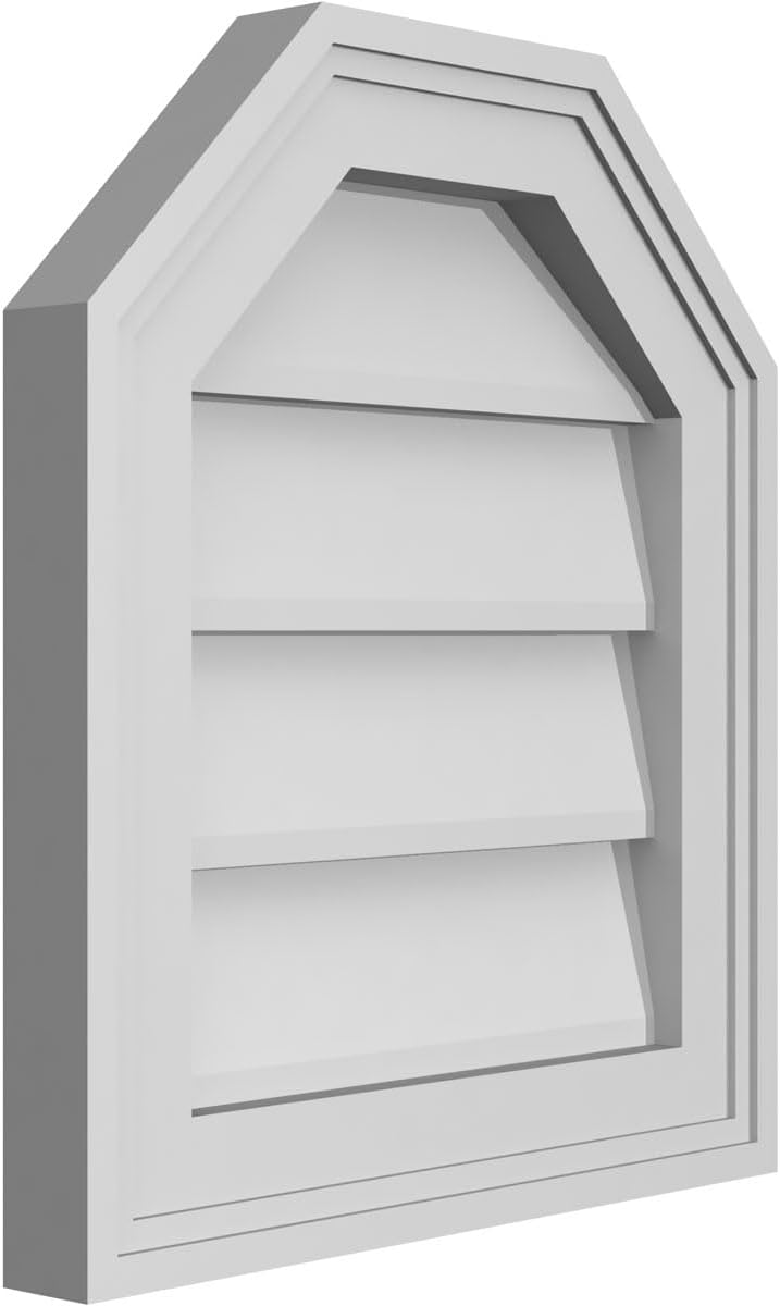 Ekena Millwork GVPOT14X1602SN Octagonal Top Surface Mount PVC Gable Vent, Factory Primed White - Image 2