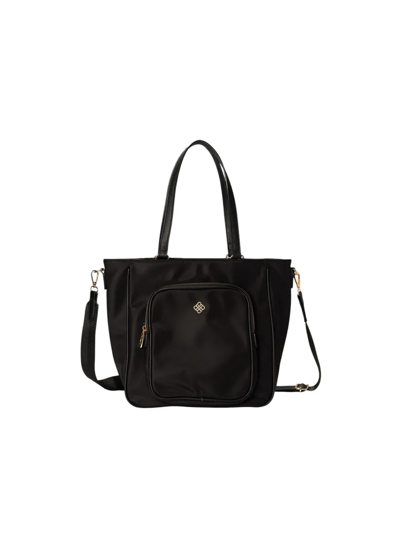Bata Embossed Front Pocket Tote Bag with Detachable Strap