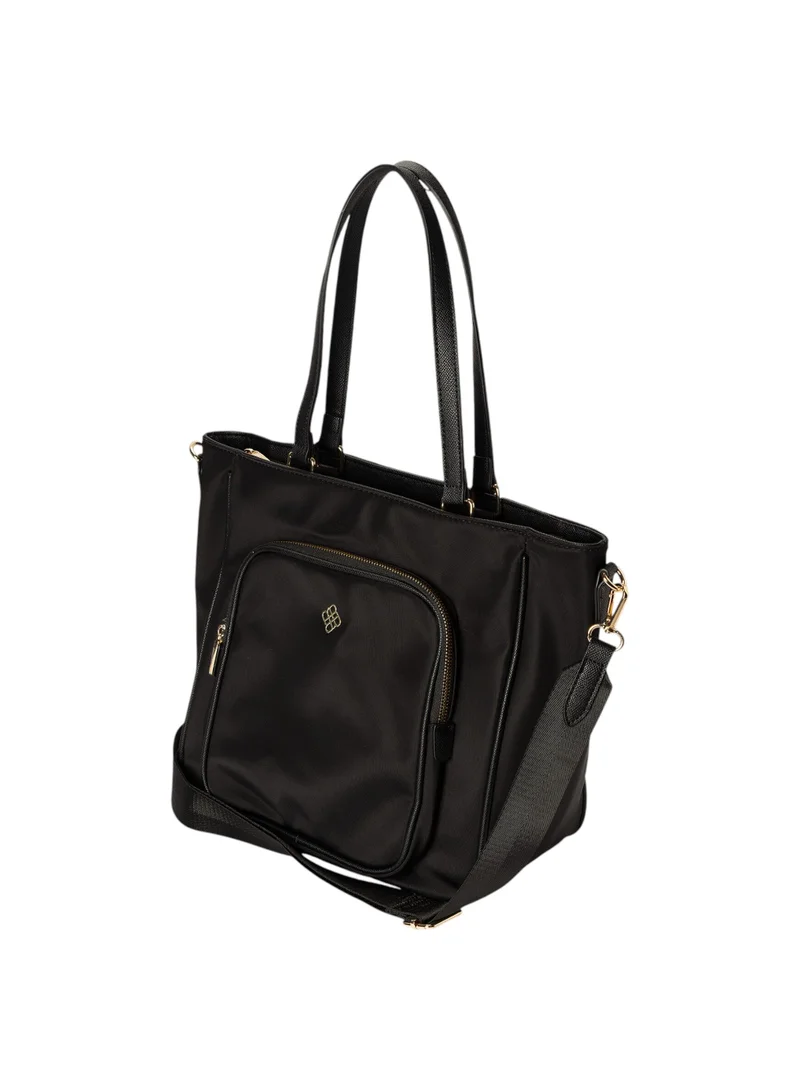 Bata Embossed Front Pocket Tote Bag with Detachable Strap