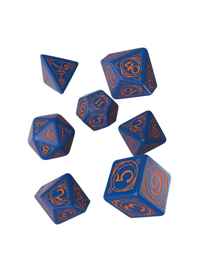 Q WORKSHOP Q-Workshop Wizard Dark-Blue & Orange Dice Set - Image 1