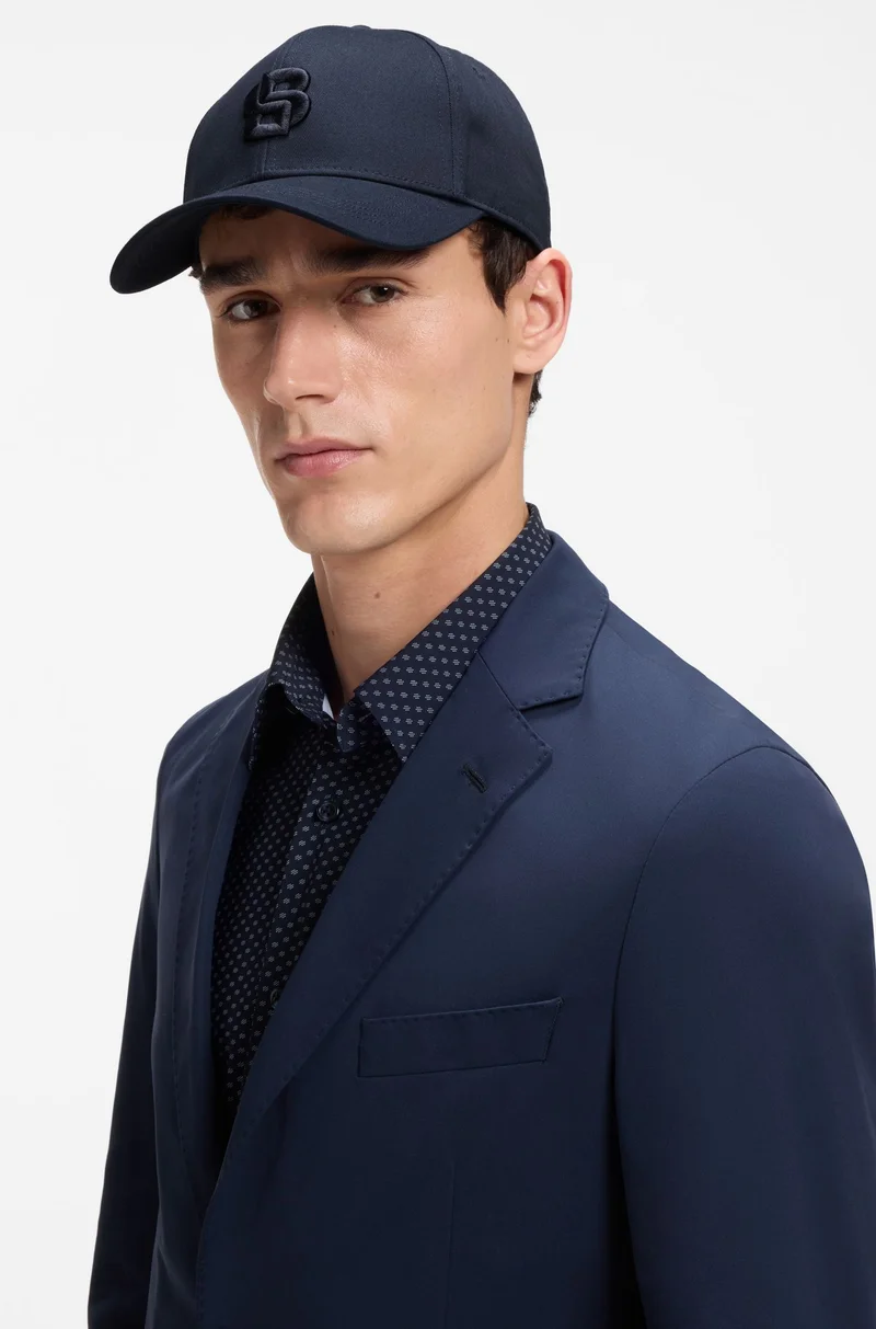 BOSS Dark Blue Cotton-twill cap with embroidered Double B monogram for Men | Best Price UAE