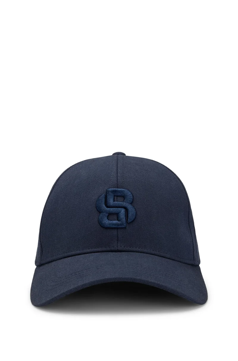 بوس Cotton-twill cap with embroidered Double B monogram