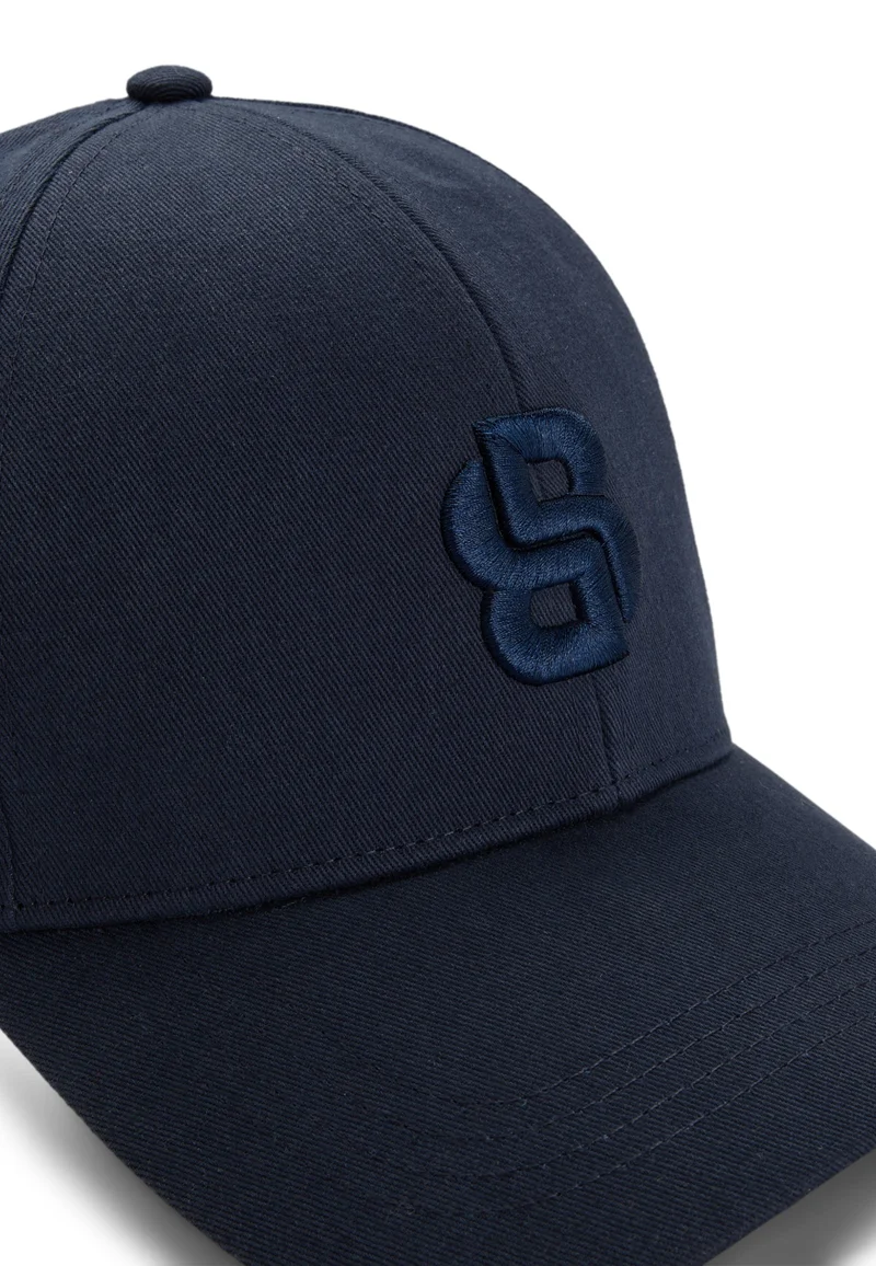 BOSS Cotton-twill cap with embroidered Double B monogram