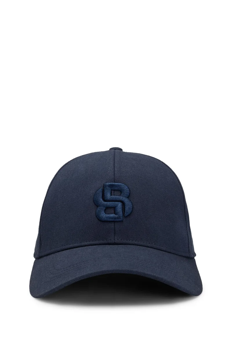 بوس Cotton-twill cap with embroidered Double B monogram