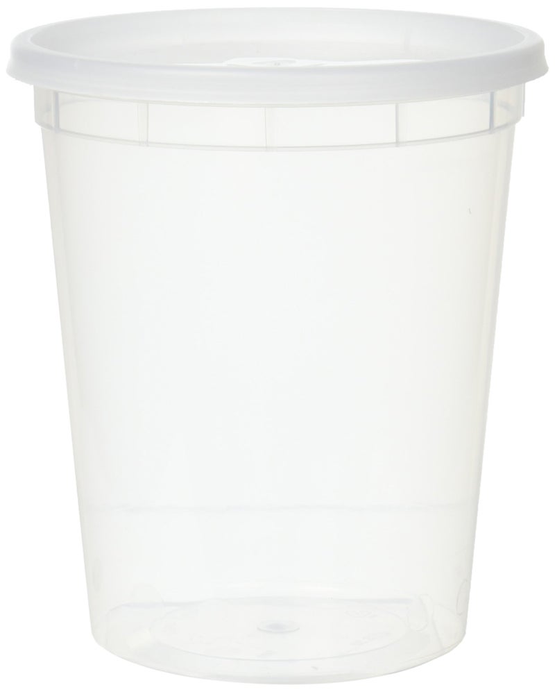 YW Plastic Soup Food Container with Lids 12 32 oz 12 Pack Clear