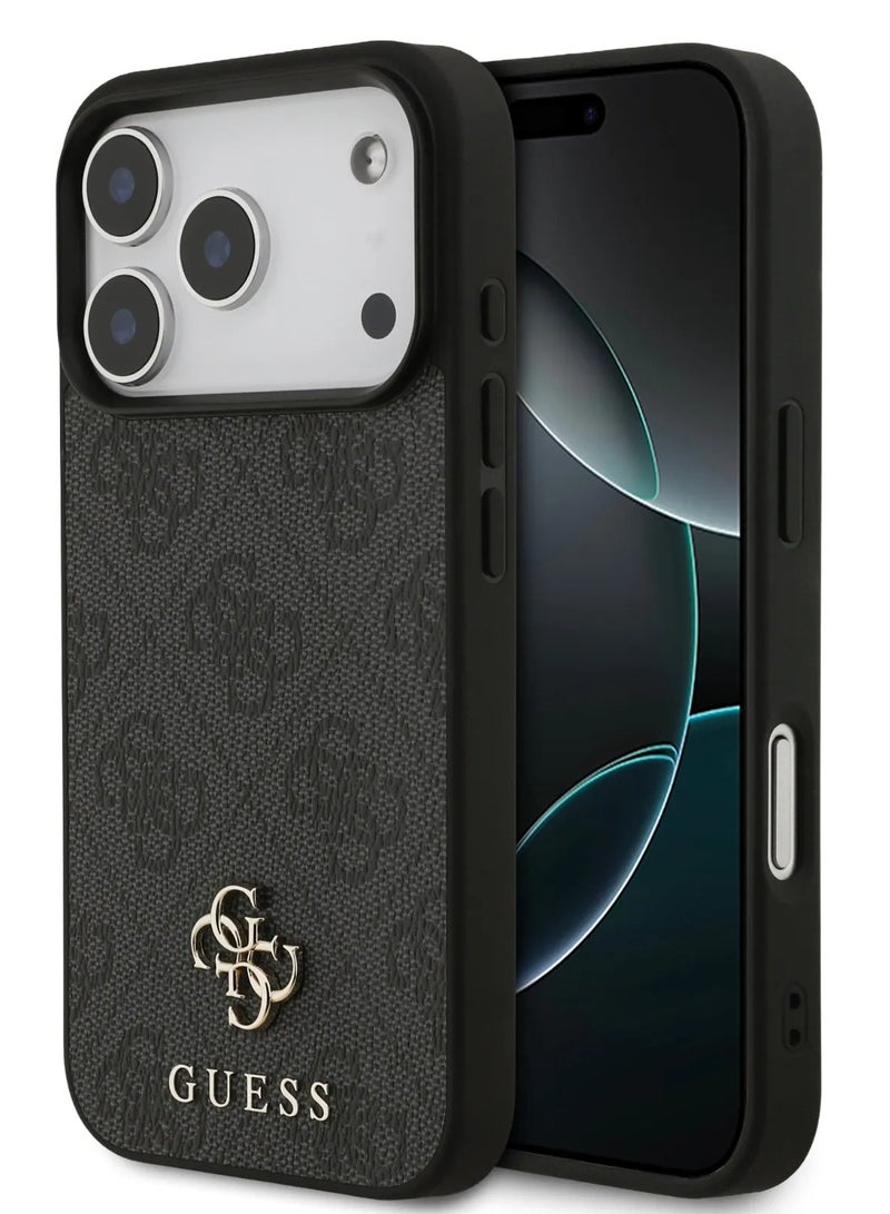 GUESS iPhone 17 Pro Max MagSafe Case 4G PU Leather With Small 4G & Classic Metal Logo / Magsafe Compatible / Ultra Slim / lightweight design / Easy Installation - Black - Image 1