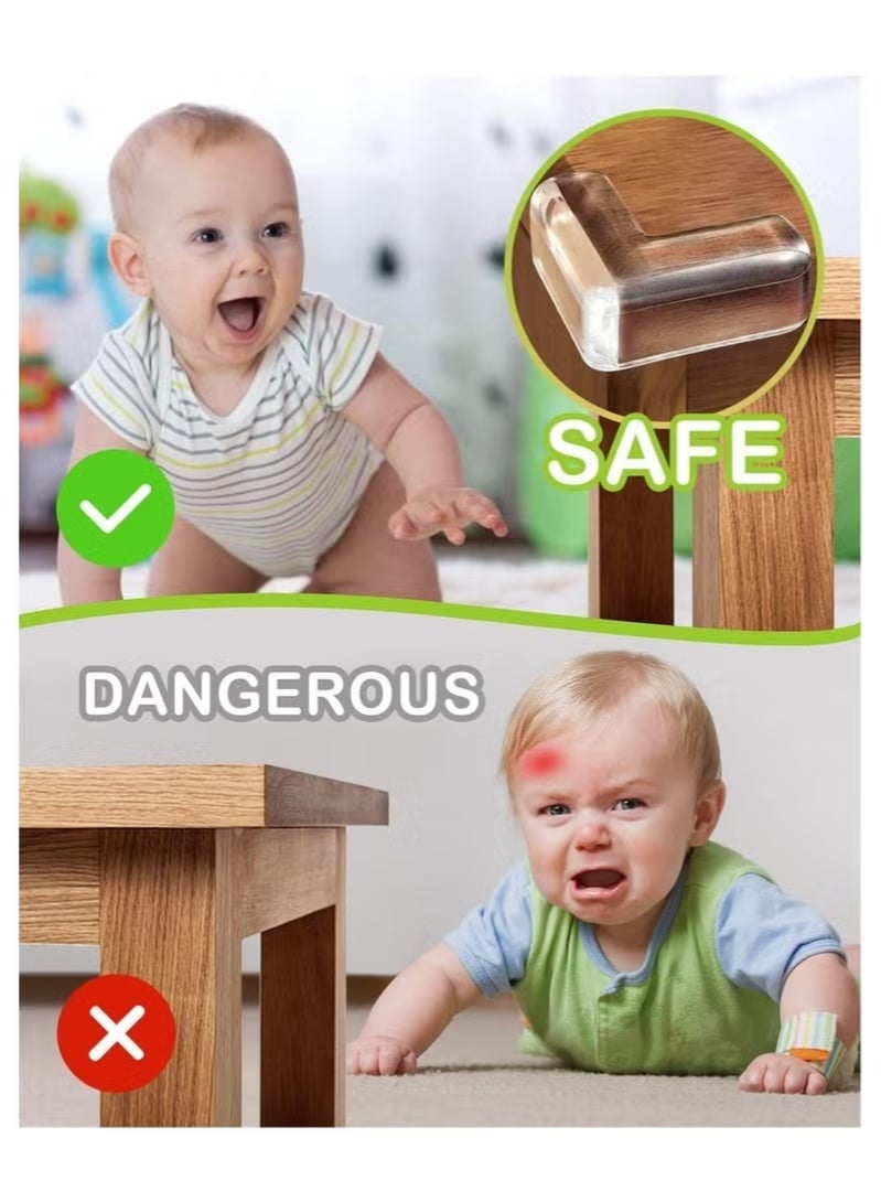12 PCS Corner Protectors Guards, Baby Table Corners Protectors Furniture Corner Guard, Transparent Corner Guards for Covering Sharp Furniture, Table Edges, Cupboard, Stool Corners and Protection of Children's Safety - Image 3