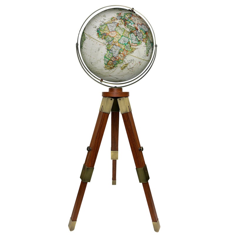 Replogle World Globe with Stand 16 Inch Floor Globe AntiqueRaised Relief Globes For Children and Kids Classroom DecorMade In USA - Image 2