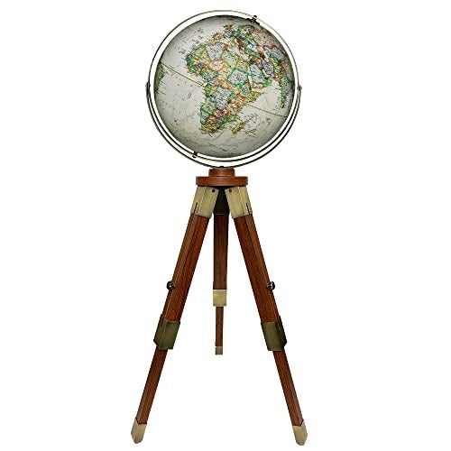 Replogle World Globe with Stand 16 Inch Floor Globe AntiqueRaised Relief Globes For Children and Kids Classroom DecorMade In USA - Image 1