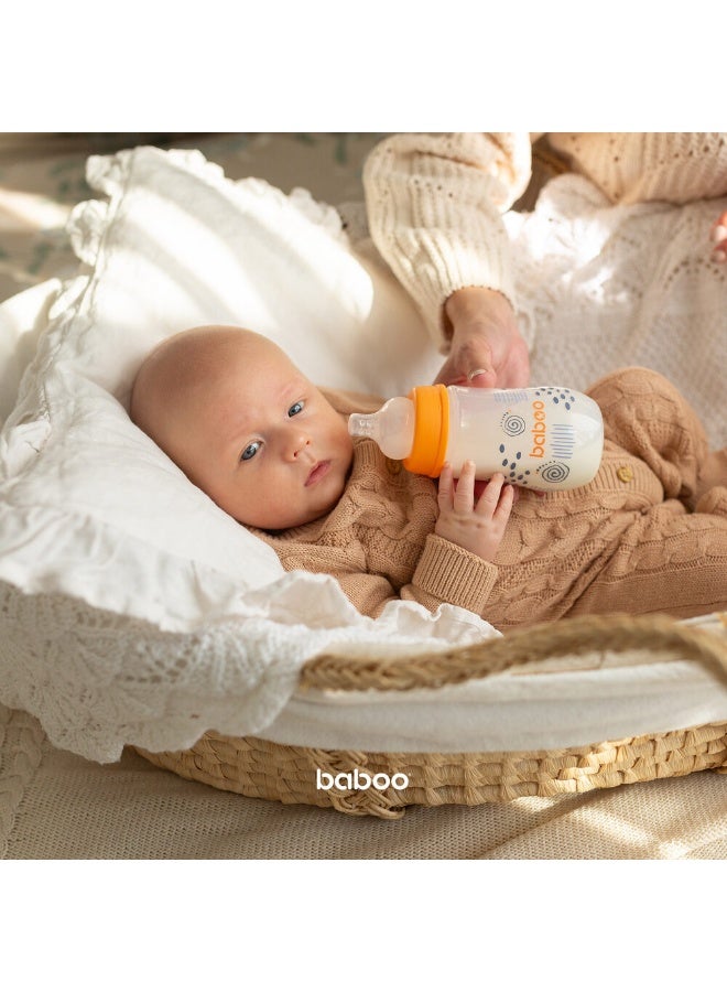 Baboo زجاجة مضادة للمغص ذات عنق واسع - 250 مل - ضباب أزرق - 3 شهور وما فوق - Image 3
