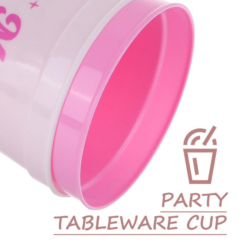 Zerodeko 12oz 12pcs Unbreakable Plastic Party Cups Pink White - Image 4