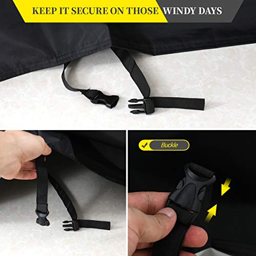 Aiskaer Bike Cover for 2-3 Bikes, Waterproof, Black, Polyester, Heavy Duty, Mountain, Road, Electric Bikes - Image 3