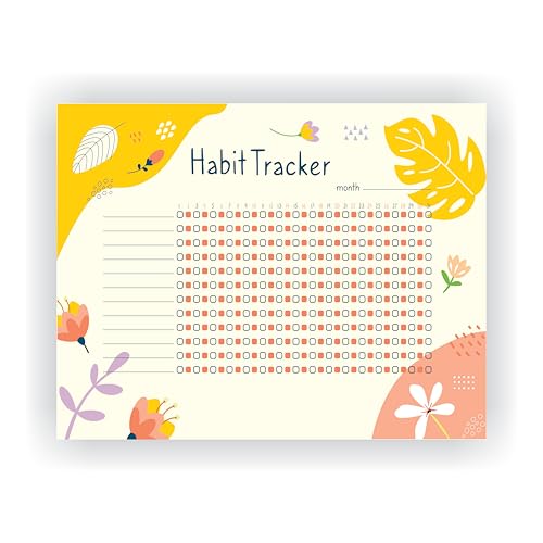 Kelenate® (Rectangle) Habit Tracker Calendar - Inspirational Habit Journal - 12 Sheets Daily Habit Tracker Journal and Goal Board - Motivational Goal Journal - Great Tool For Productivity And Workout (Design-3) - Image 1