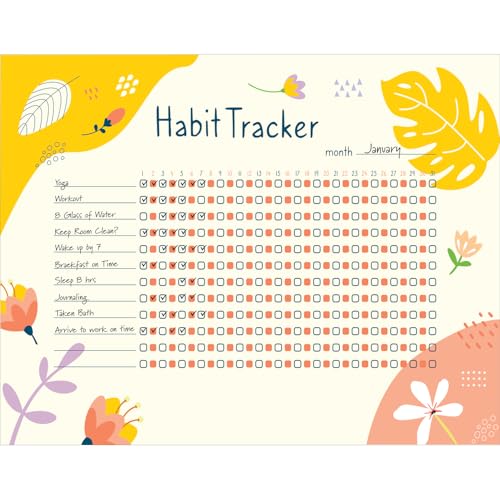 Kelenate® (Rectangle) Habit Tracker Calendar - Inspirational Habit Journal - 12 Sheets Daily Habit Tracker Journal and Goal Board - Motivational Goal Journal - Great Tool For Productivity And Workout (Design-3) - Image 2
