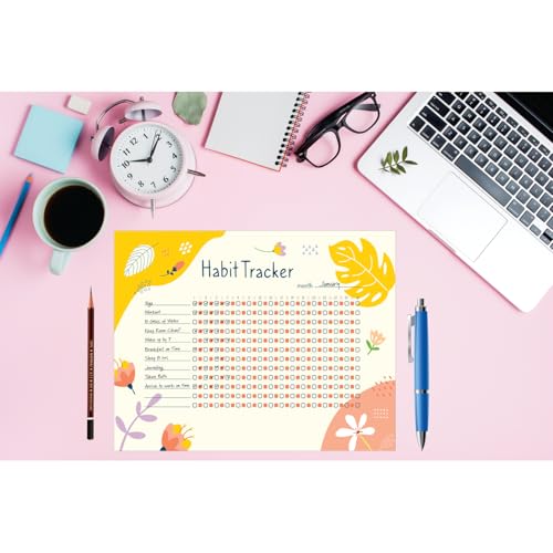 Kelenate® (Rectangle) Habit Tracker Calendar - Inspirational Habit Journal - 12 Sheets Daily Habit Tracker Journal and Goal Board - Motivational Goal Journal - Great Tool For Productivity And Workout (Design-3) - Image 5
