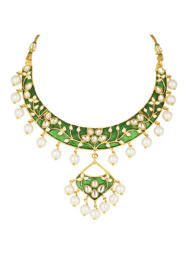 Ethnic Traditional Wedding Festive Wear Faux Kundan Floral Enamel Necklace With Maang Tikka Set Indian Bollywood Fashion Jewelry For Women Girls - pzsku/ZD830925EB886DC0B134CZ/45/_/1714988142/5a87aa03-e854-47f1-81e8-eaf51c918c0e