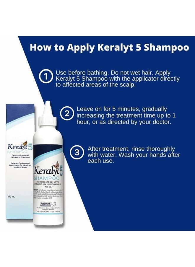 keralyt - 5 Anti-Dandruff Shampoo - Max Strength 5% Salicylic Acid Scalp Build-Up Clearing - Promotes Relief from Dandruff, Psoriasis, Seborrheic Dermatitis, Dryness, and Itchiness - Image 1