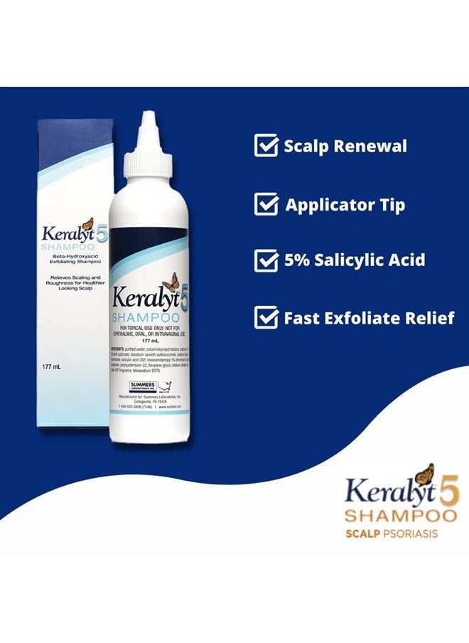 keralyt - 5 Anti-Dandruff Shampoo - Max Strength 5% Salicylic Acid Scalp Build-Up Clearing - Promotes Relief from Dandruff, Psoriasis, Seborrheic Dermatitis, Dryness, and Itchiness - Image 1