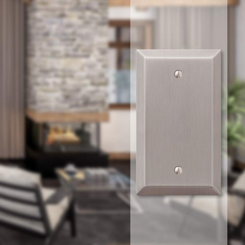 Amerelle Century Blank Steel Wallplate In Brushed Nickel - Image 3
